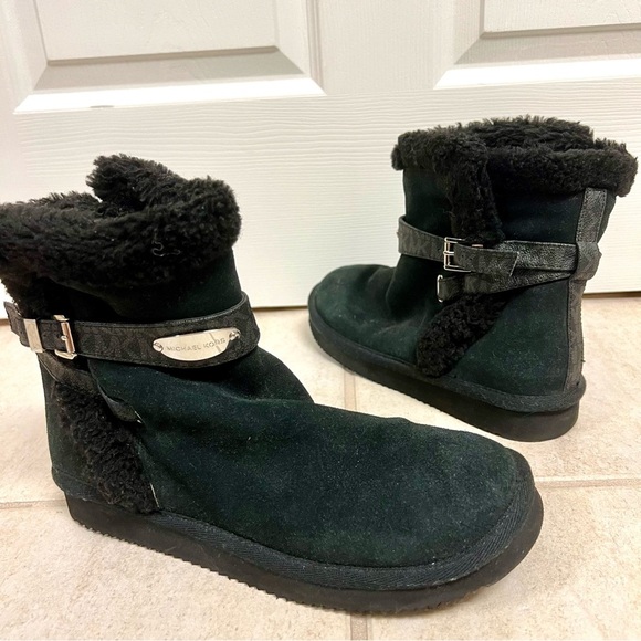 Michael Kors Sandy Suede Sherpa Boot Black womens size 9M winter boots - Picture 1 of 9